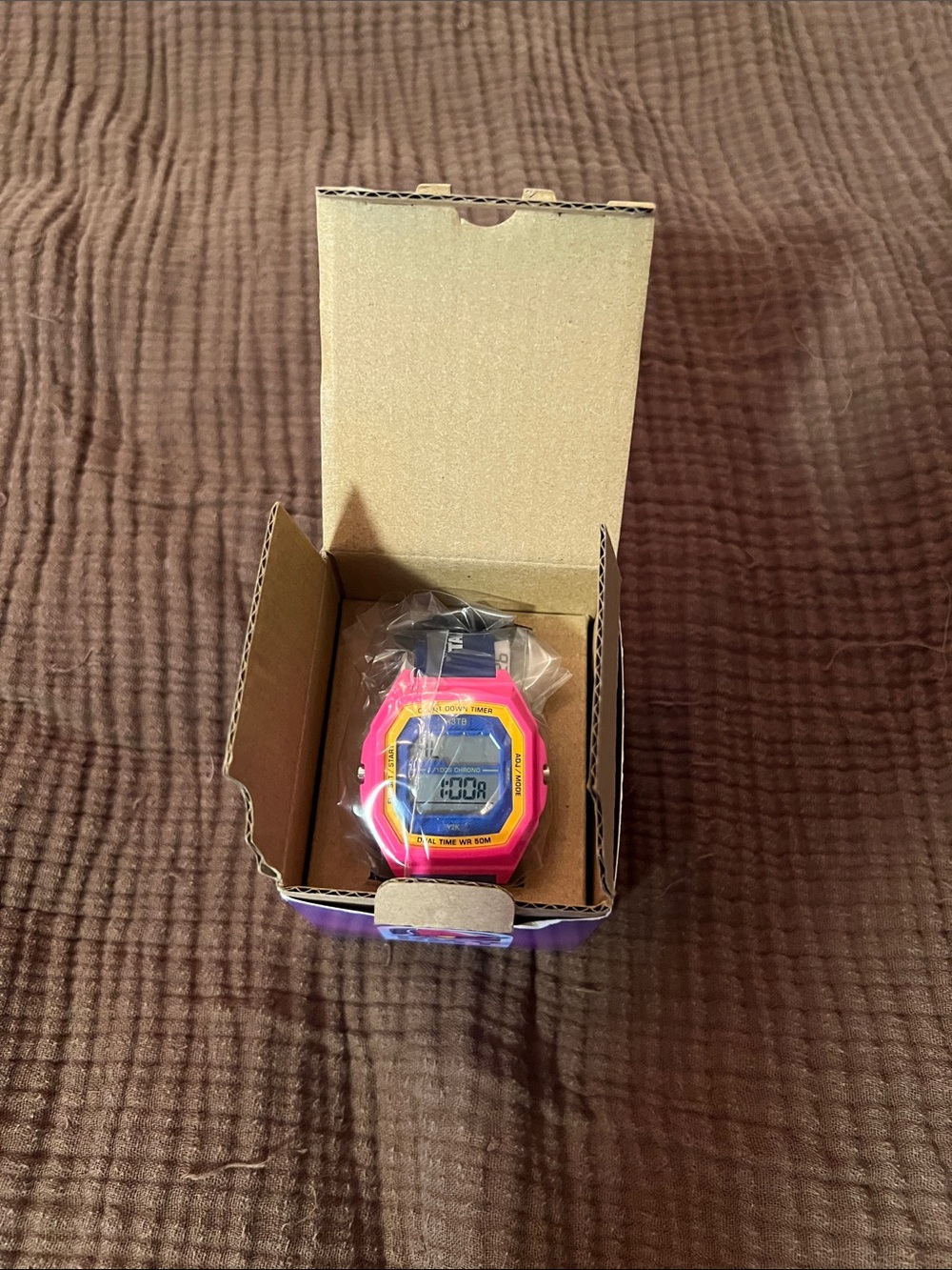 Digital Sports Watch - Pink and Yellow